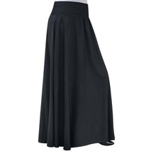 Load image into Gallery viewer, Women Fashion Elastic Waist Solid Pleated Skirt Vintage A-line Loose Long Skirts Skirt Women Cute Sweet Girls Dance Skirt Юбка
