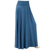 Load image into Gallery viewer, Women Fashion Elastic Waist Solid Pleated Skirt Vintage A-line Loose Long Skirts Skirt Women Cute Sweet Girls Dance Skirt Юбка
