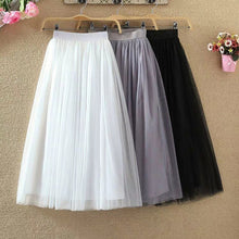 Load image into Gallery viewer, Fashion Womens Pleated Tulle Mesh Elastic High Waist Casual A-Line Long Skirts Dropshipping 2020 winter fashion Retro trend size
