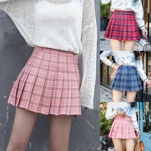 Load image into Gallery viewer, Fashion Mini Pleated Skirt Casual Loose Plaid Skirt 2019 New Korean Style A-Line Skirt High Waist kawaii skirt
