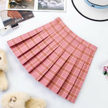 Load image into Gallery viewer, Fashion Mini Pleated Skirt Casual Loose Plaid Skirt 2019 New Korean Style A-Line Skirt High Waist kawaii skirt

