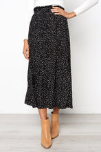Load image into Gallery viewer, White Dots Floral Print Pleated Midi Skirt Women Elastic High Waist Side Pockets Skirts Summer 2020 Elegant Female Bottom
