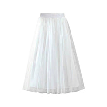 Load image into Gallery viewer, Fashion Womens Pleated Tulle Mesh Elastic High Waist Casual A-Line Long Skirts Dropshipping 2020 winter fashion Retro trend size
